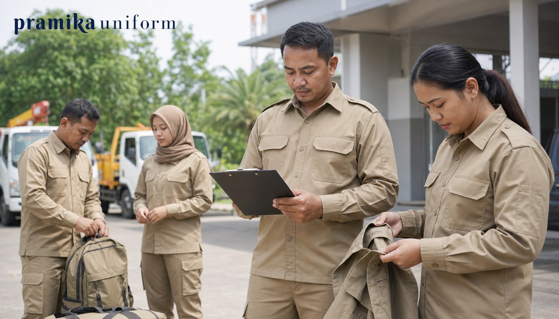 Tim lapangan memakai baju PDL custom untuk kebutuhan operasional instansi dan perusahaan