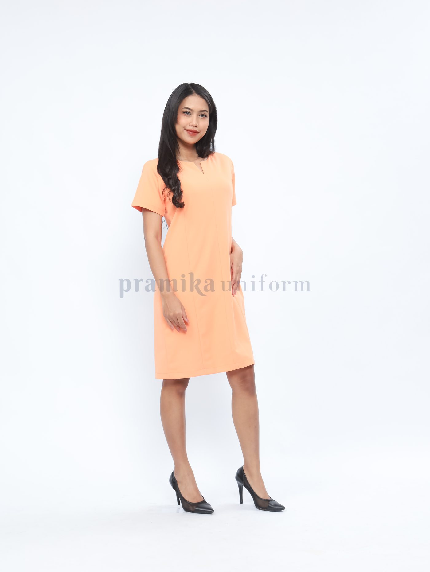 Seragam signature dress kerja peach