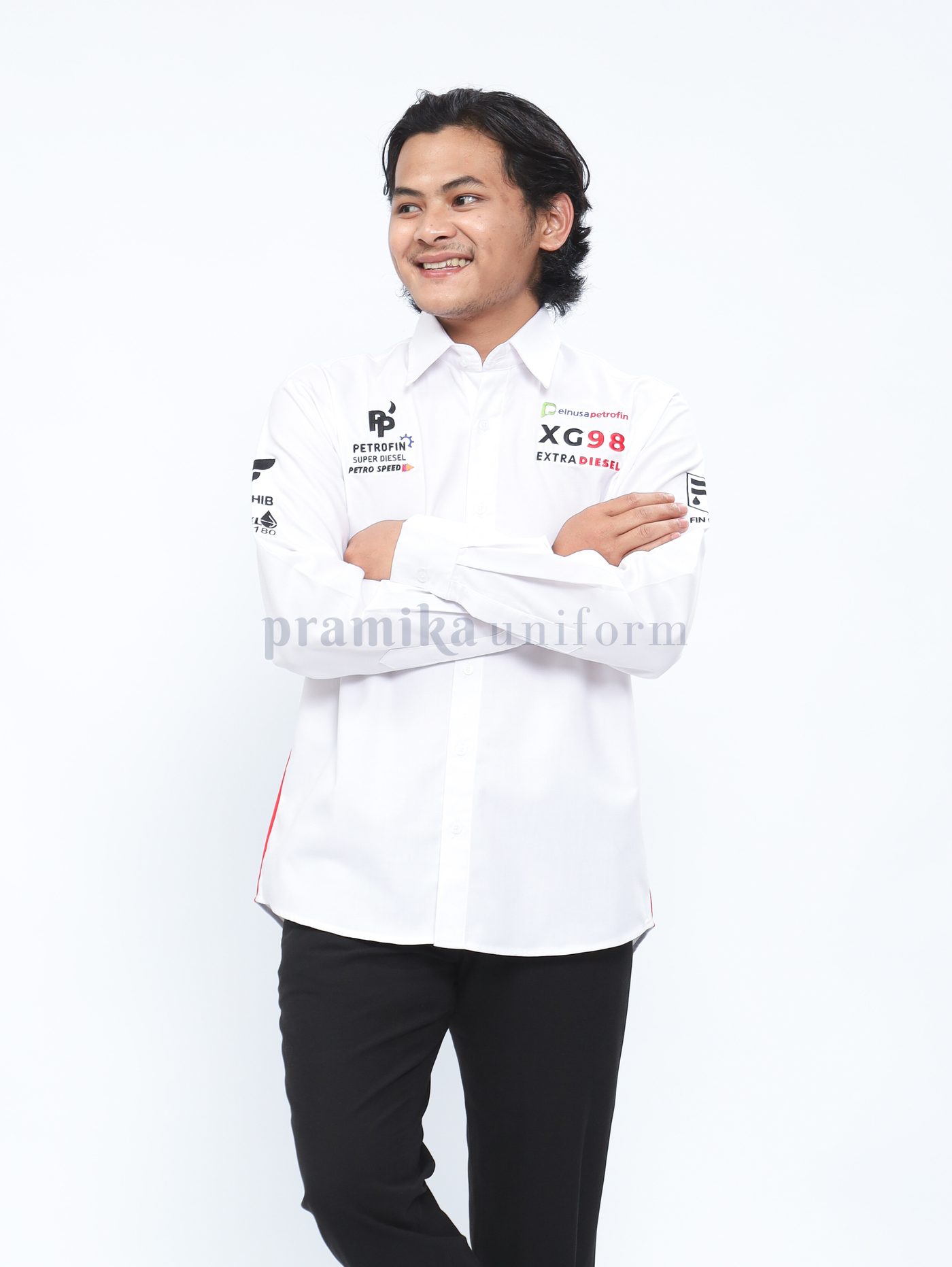Seragam signature putih patch racing