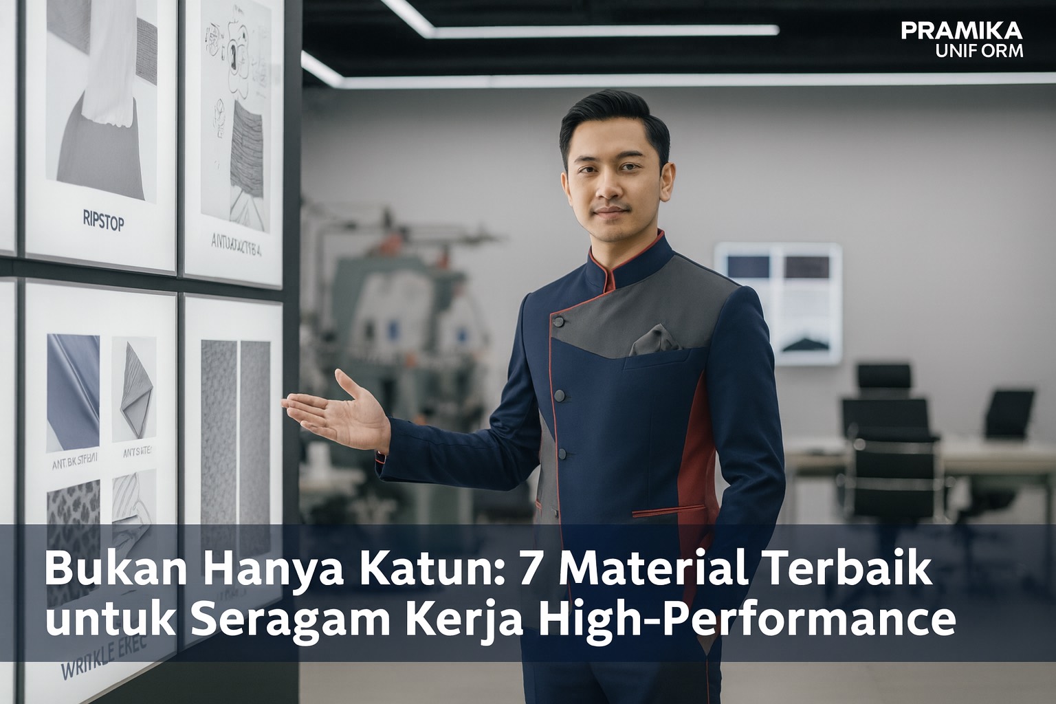 Banner artikel Pramika Uniform: Bukan Hanya Katun: 7 Material Terbaik untuk Seragam Kerja High-Performance