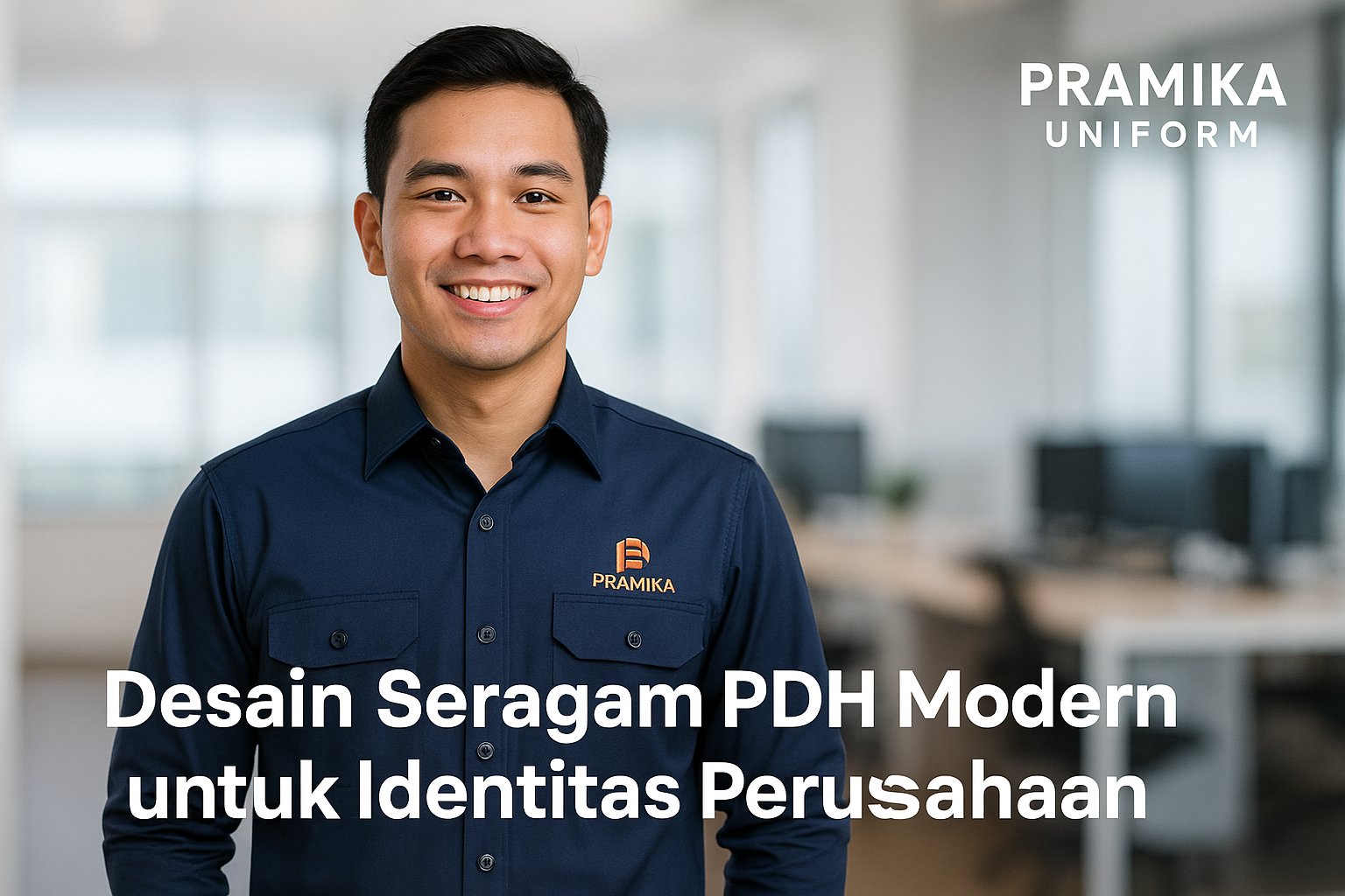 Banner artikel Pramika Uniform: Desain Seragam PDH Modern untuk Identitas Perusahaan