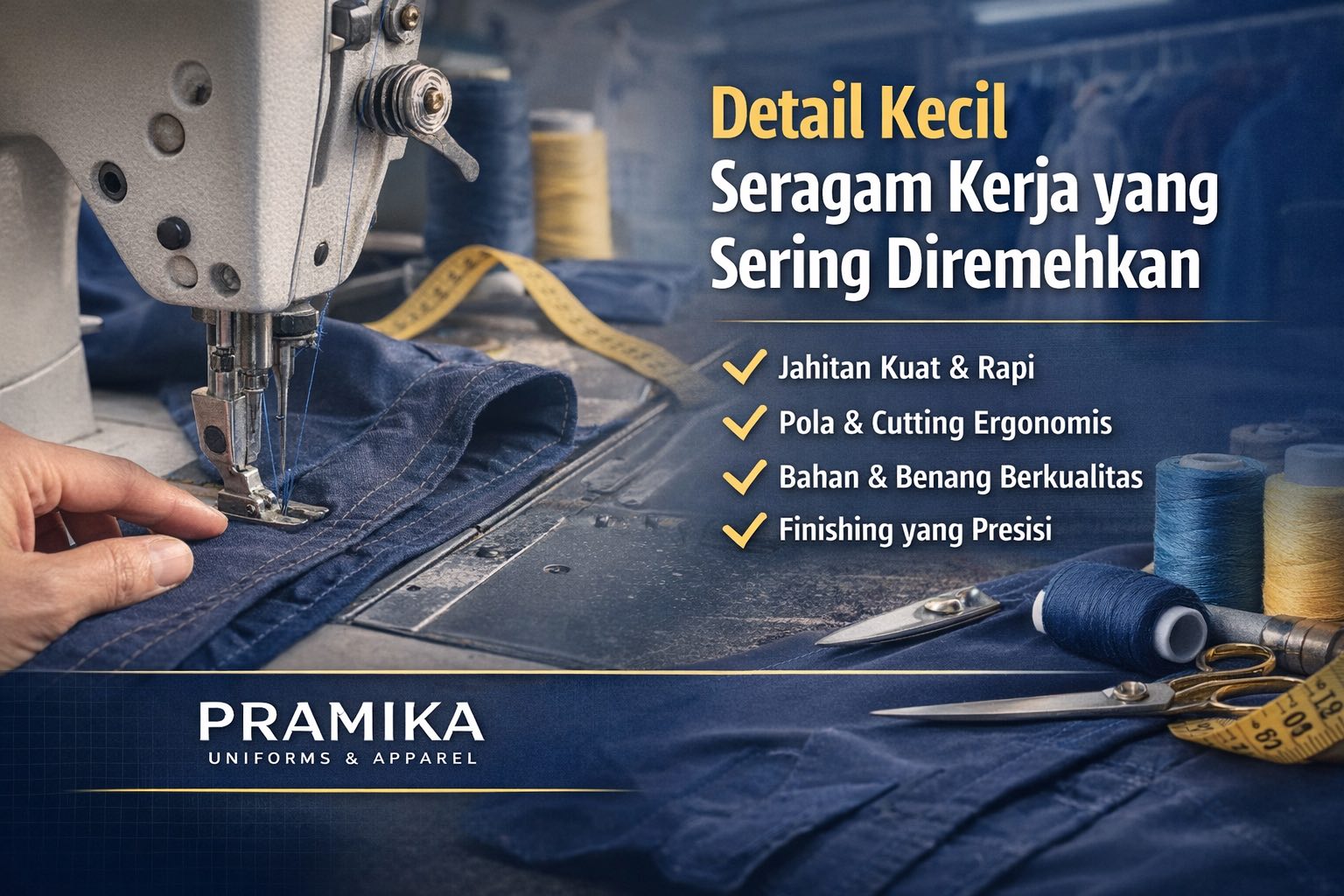 Banner artikel Pramika Uniform: Detail Kecil Seragam Kerja yang Sering Diremehkan