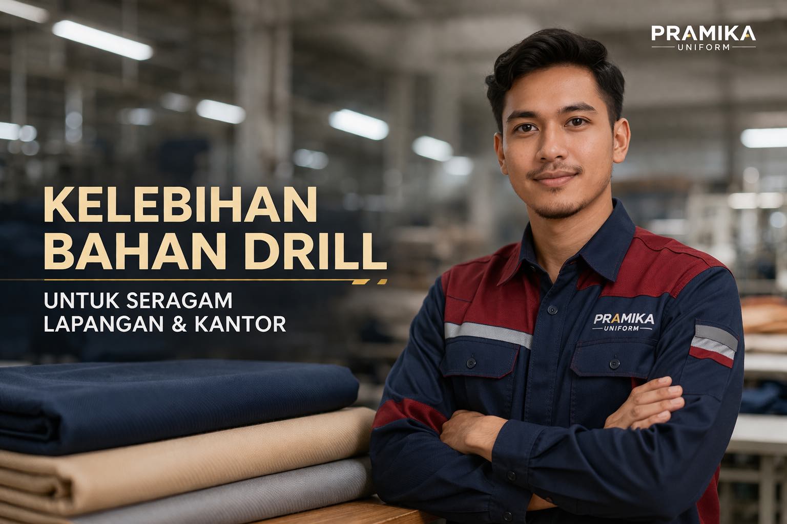 Banner artikel Pramika Uniform: Kelebihan Bahan Drill untuk Seragam Lapangan dan Kantor