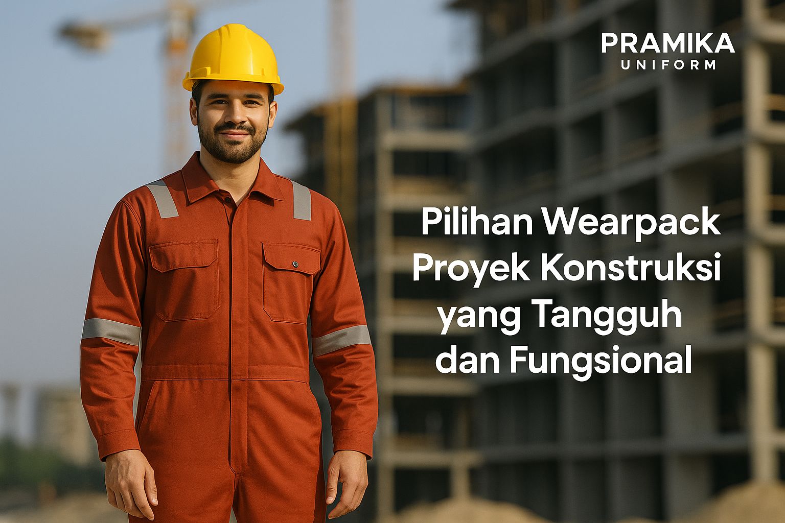 Banner artikel Pramika Uniform: Pilihan Wearpack Proyek Konstruksi yang Tangguh dan Fungsional