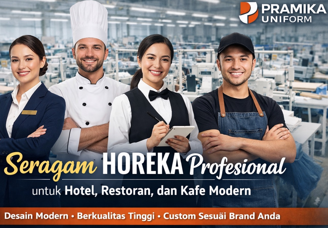 Banner artikel Pramika Uniform: Seragam HOREKA Profesional untuk Hotel, Restoran, dan Kafe Modern