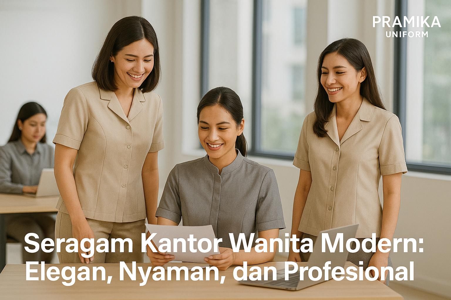 Banner artikel Pramika Uniform: Seragam Kantor Wanita Modern: Elegan, Nyaman, dan Profesional