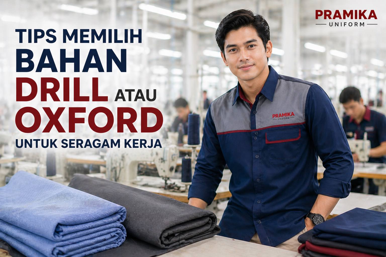 Banner artikel Pramika Uniform: Tips Memilih Bahan Drill atau Oxford untuk Seragam Kerja