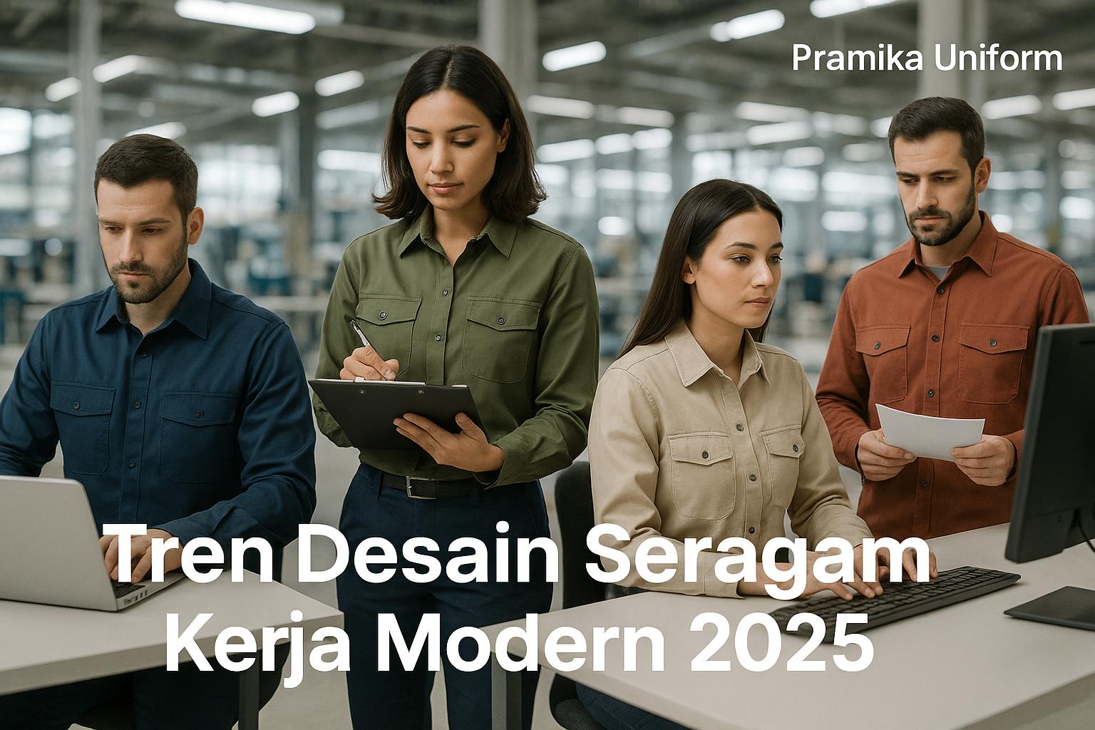 Banner artikel Pramika Uniform: Tren Desain Seragam Kerja Modern 2025: Fungsional, Rapi, dan Nyaman