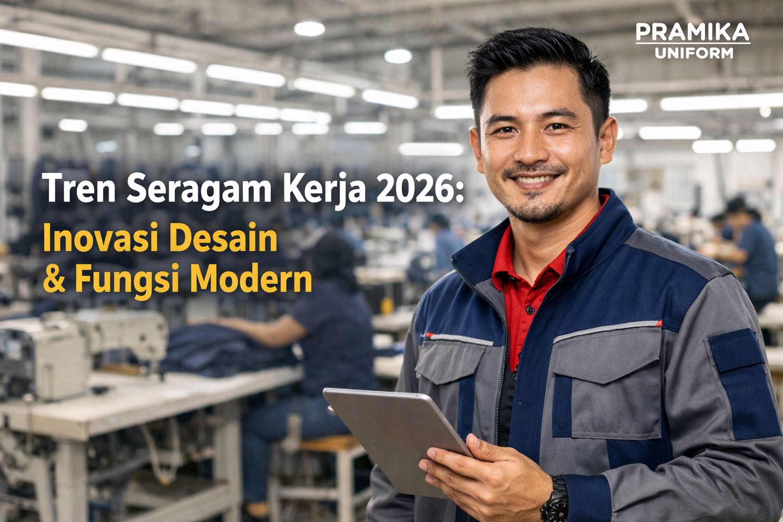 Banner artikel Pramika Uniform: Tren Seragam Kerja 2026: Inovasi Desain & Fungsi Modern