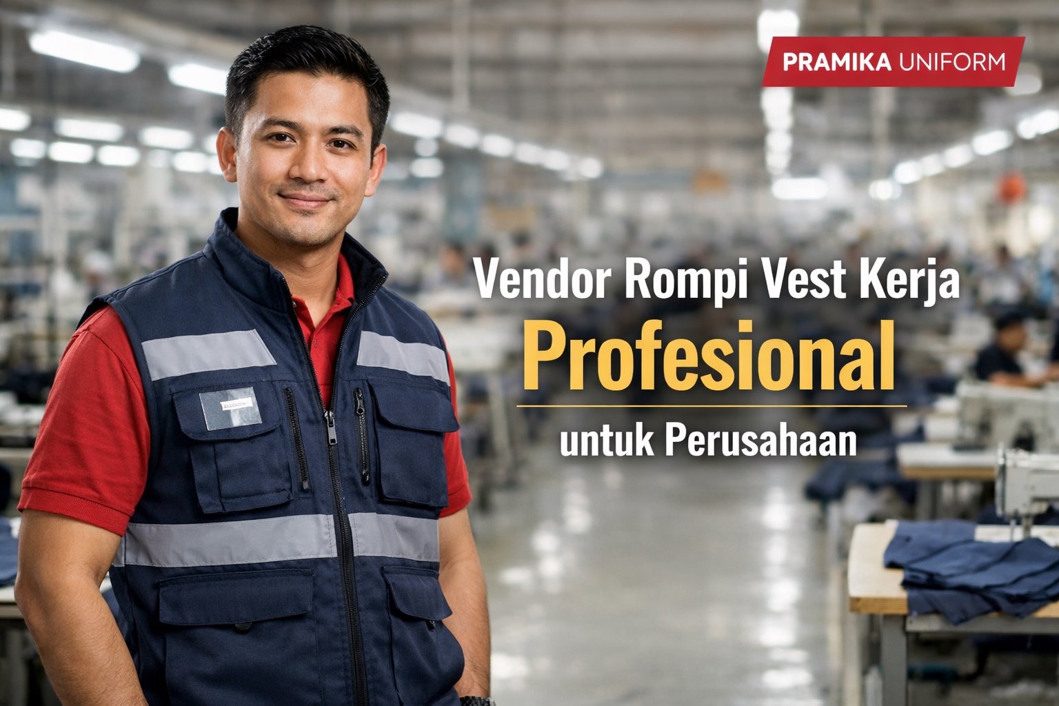 Banner artikel Pramika Uniform: Vendor Rompi Vest Kerja Profesional untuk Perusahaan