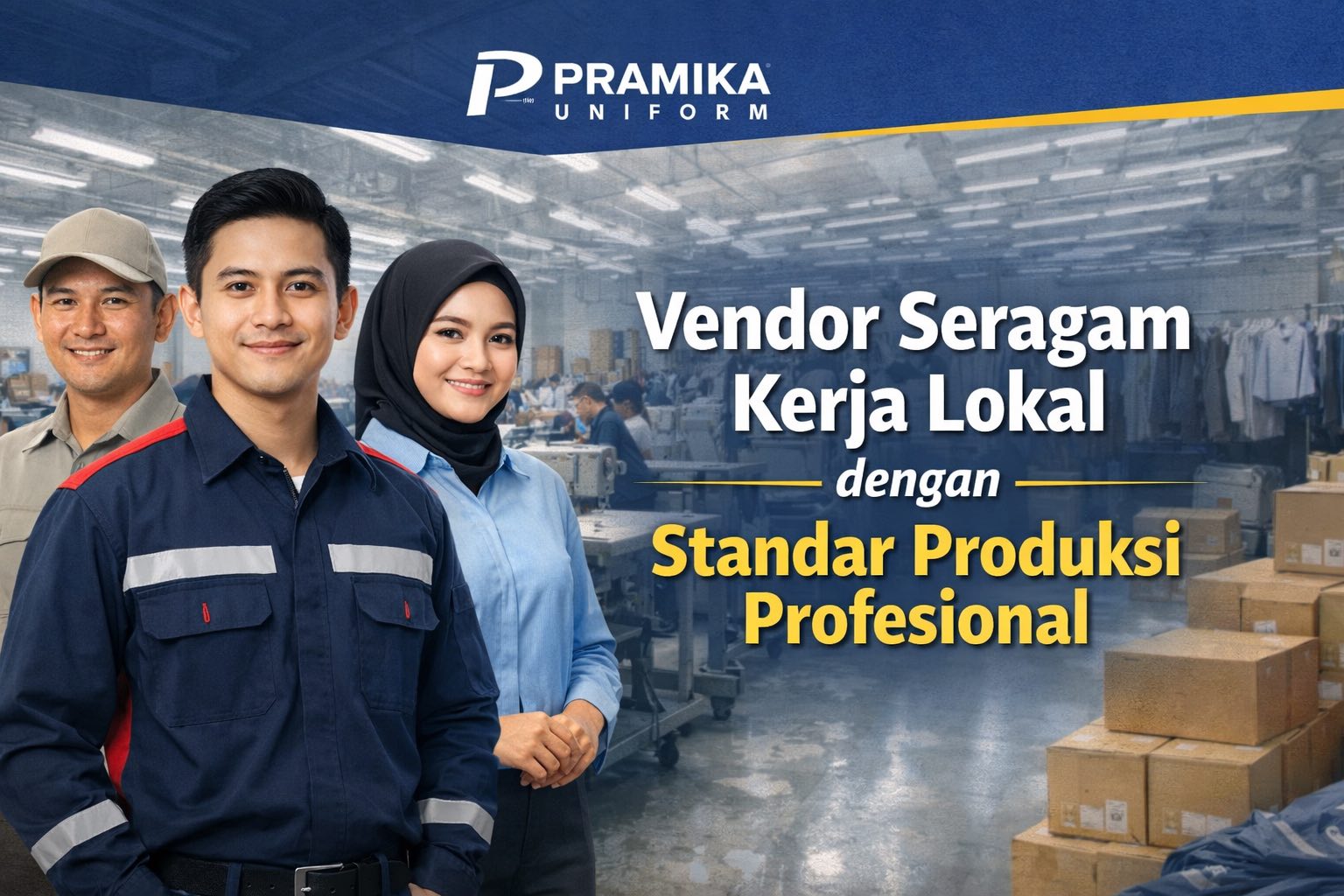 Banner artikel Pramika Uniform: Vendor Seragam Kerja Lokal dengan Standar Produksi Profesional